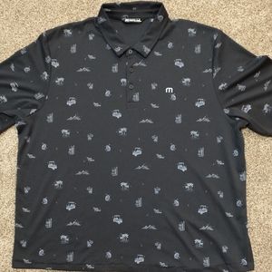 TravisMathew Men's Tikehau Island Black Polo XXXL